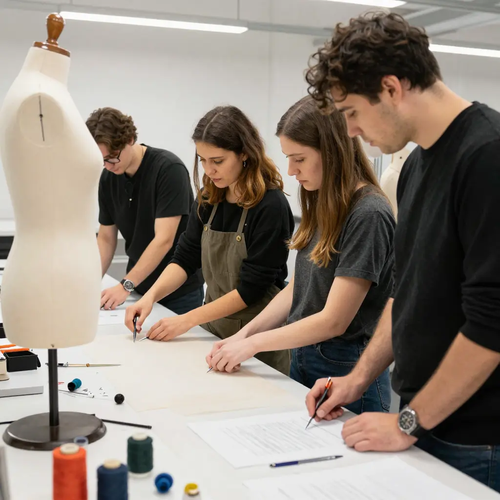 Het team in het atelier